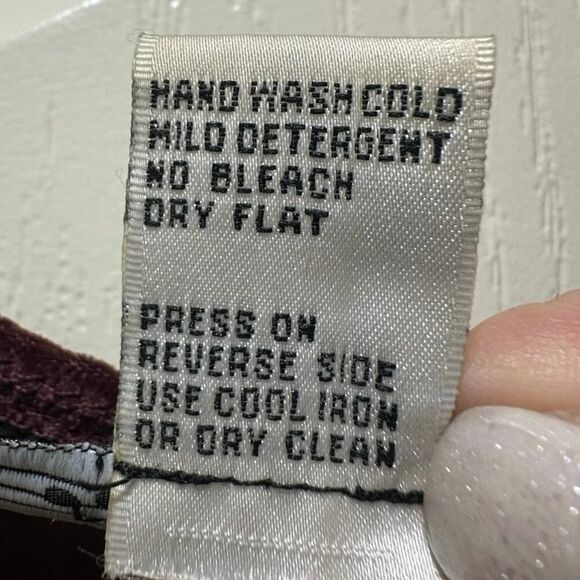 VTG All That Jazz Victorian Burgundy Crushed Velvet & Gold Maxi Dress Large - Picture 10 of 16